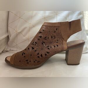 Elegant Brown Cutout Women's Heels